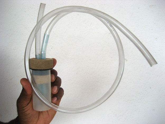 Close-up shot of Philippe Nwane's aspirator.