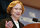 Photo of former First Lady and mental health advocate Rosalynn Carter addressing participants in the 2006 Rosalynn Carter Symposium on Mental Health Policy. 